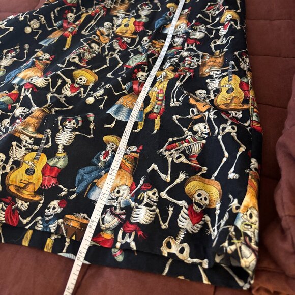 Partying skeletons /Day of the Dead dress by Paper Doll Productions XS - Picture 8 of 13